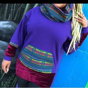 Handmade tribal Aztec festival hoodie